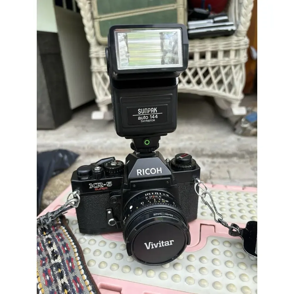 Ricoh KR 5 Super 35mm SLR Film Camera with 50mm f2 Lens Tested Lots of EXTRAS